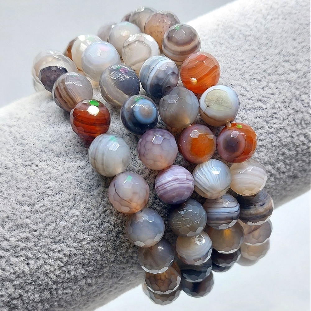 ☆8mm Botswana Agate Faceted Bracelets